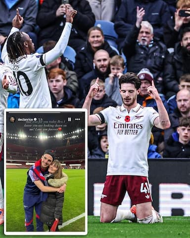 赖斯进球后双手指天,是为了纪念他已故的姨姨 赖斯进球后双手指天,是为了纪念他已故的姨姨